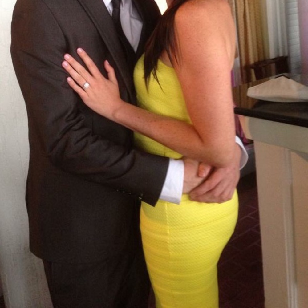 River island yellow banded dress